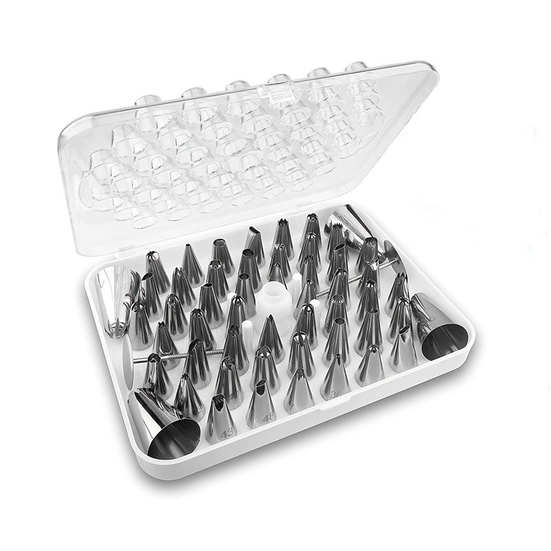 55pcs Cake Decorating Tip Set Piping Tips With Storage Box Baking Supplies