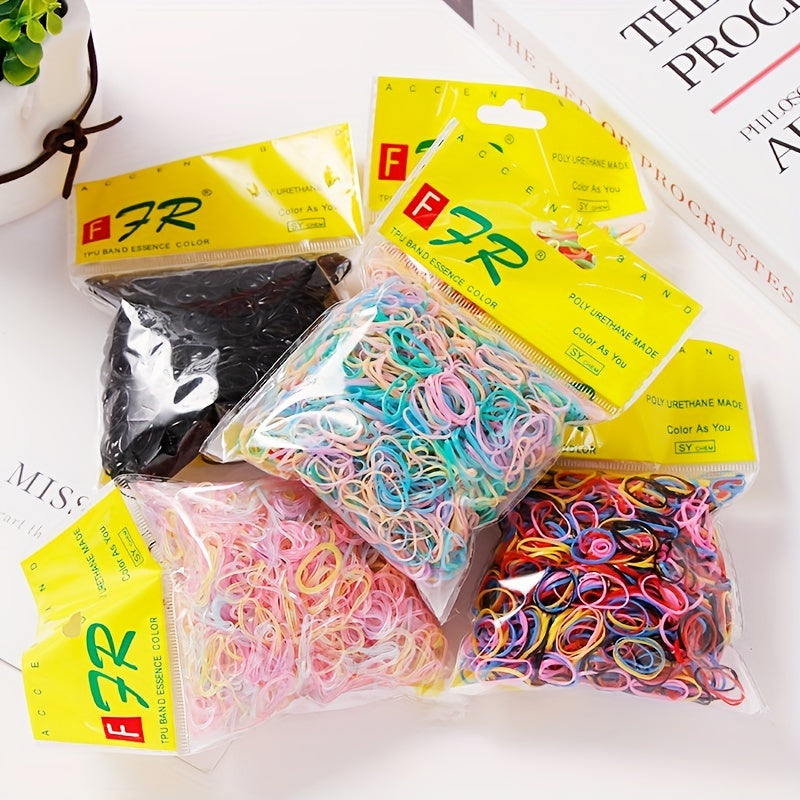 500pcs Colourful Rubber Bands Hair Accessories Kids