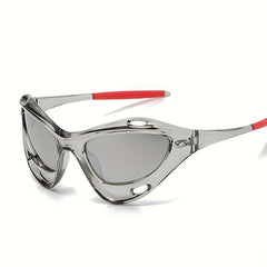 Men's Large Frame Cat Eye Hollow Out Sunglasses