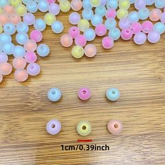 50pcs Macaron Colorful 10mm DIY Beads Women Jewelry Making