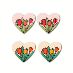 10 Waterproof Tulip Stickers for Journals - Girls Floral Decals