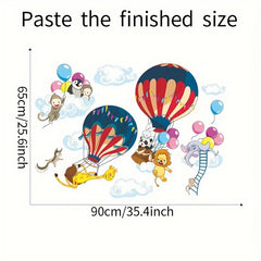 2pcs Animal Hot Air Balloon Wall Stickers Home Decoration