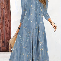 Floral Print Long Sleeve Maxi Dress