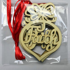 6pcs Heart Wooden Christmas Tree Crafts Ornament