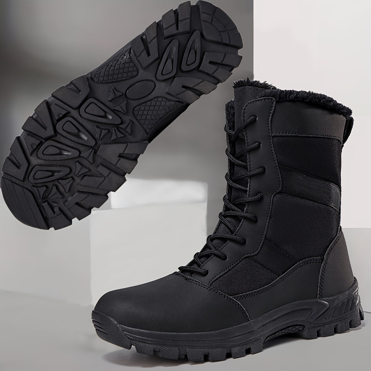 Women's Waterproof Hiking Boots Faux Fur Lined Mid Calf Winter Boots
