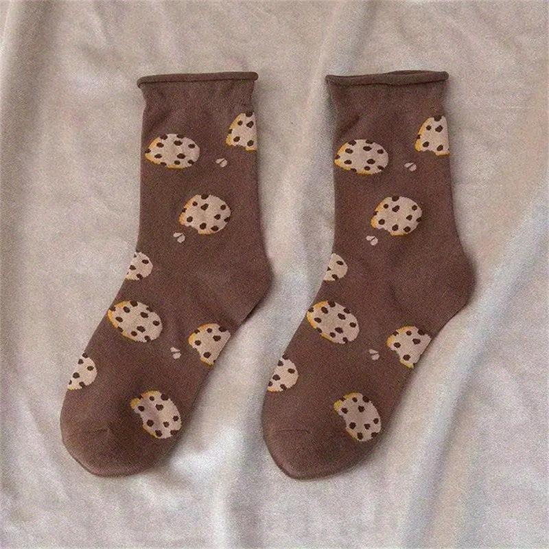 Letter & Food Print Socks Women's Stockings
