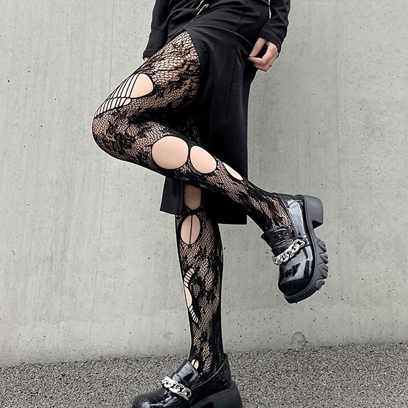 Jacquard Fishnet Tights High Waist Pantyhose