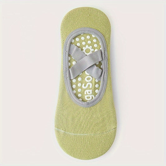 Women's Non Slip Yoga Socks with Cross Strap Sports Socks