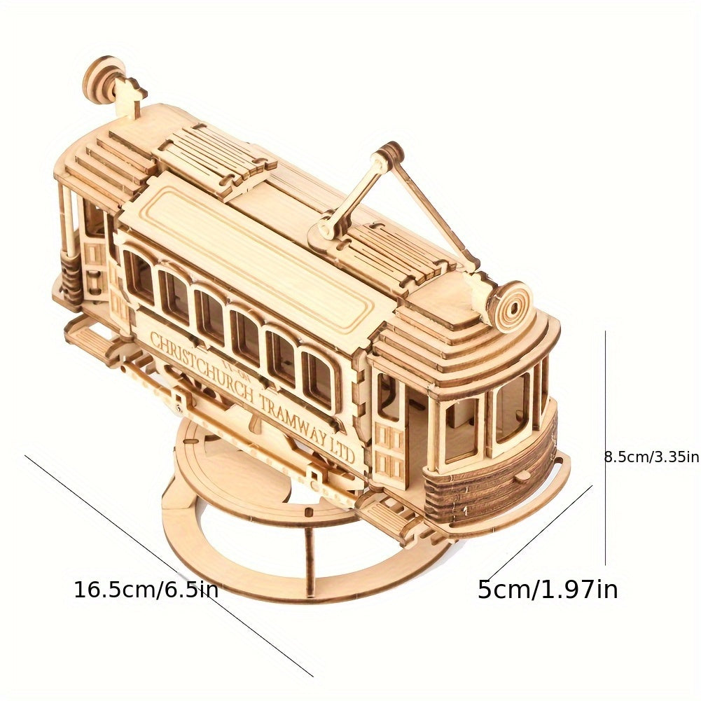 3D Wooden Train Model Kit Educational DIY Puzzle Building Blocks Set