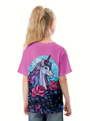 3D Unicorn Print T shirt Breathable Pullover For Summer Sports