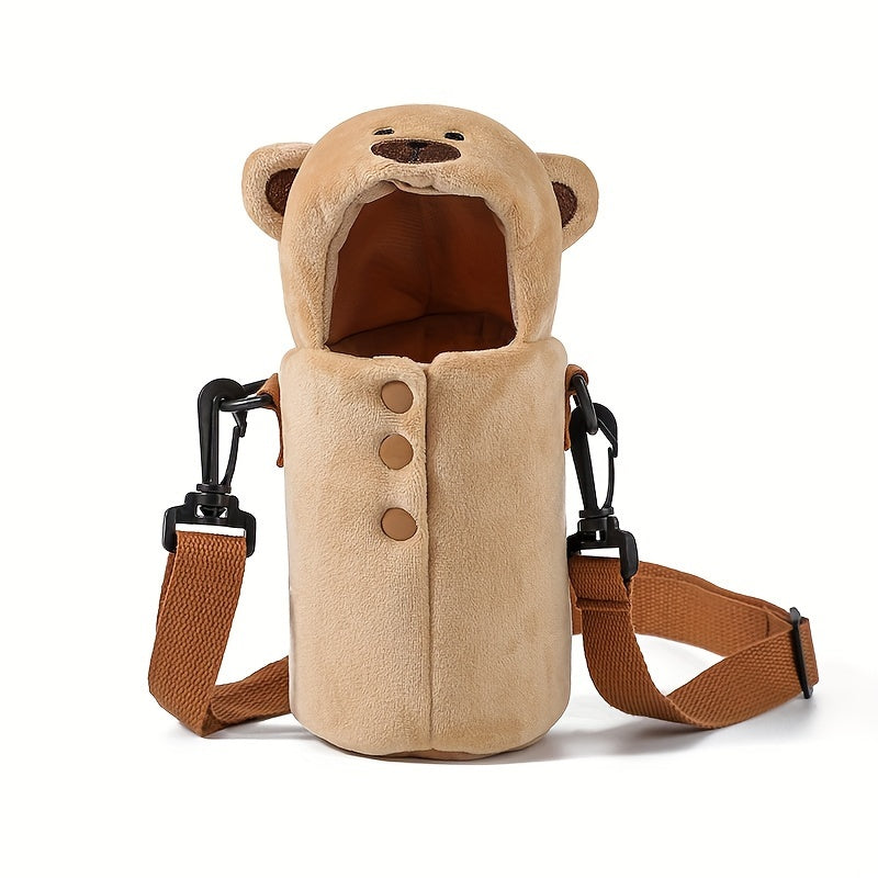 Plush Rabbit Bear Cup Sleeve Pouch with Strap Insulation Sleeve