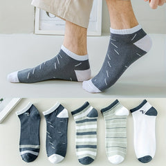 Men's Soft Low Cut Ankle Socks, 1 Pair or 5 Pairs