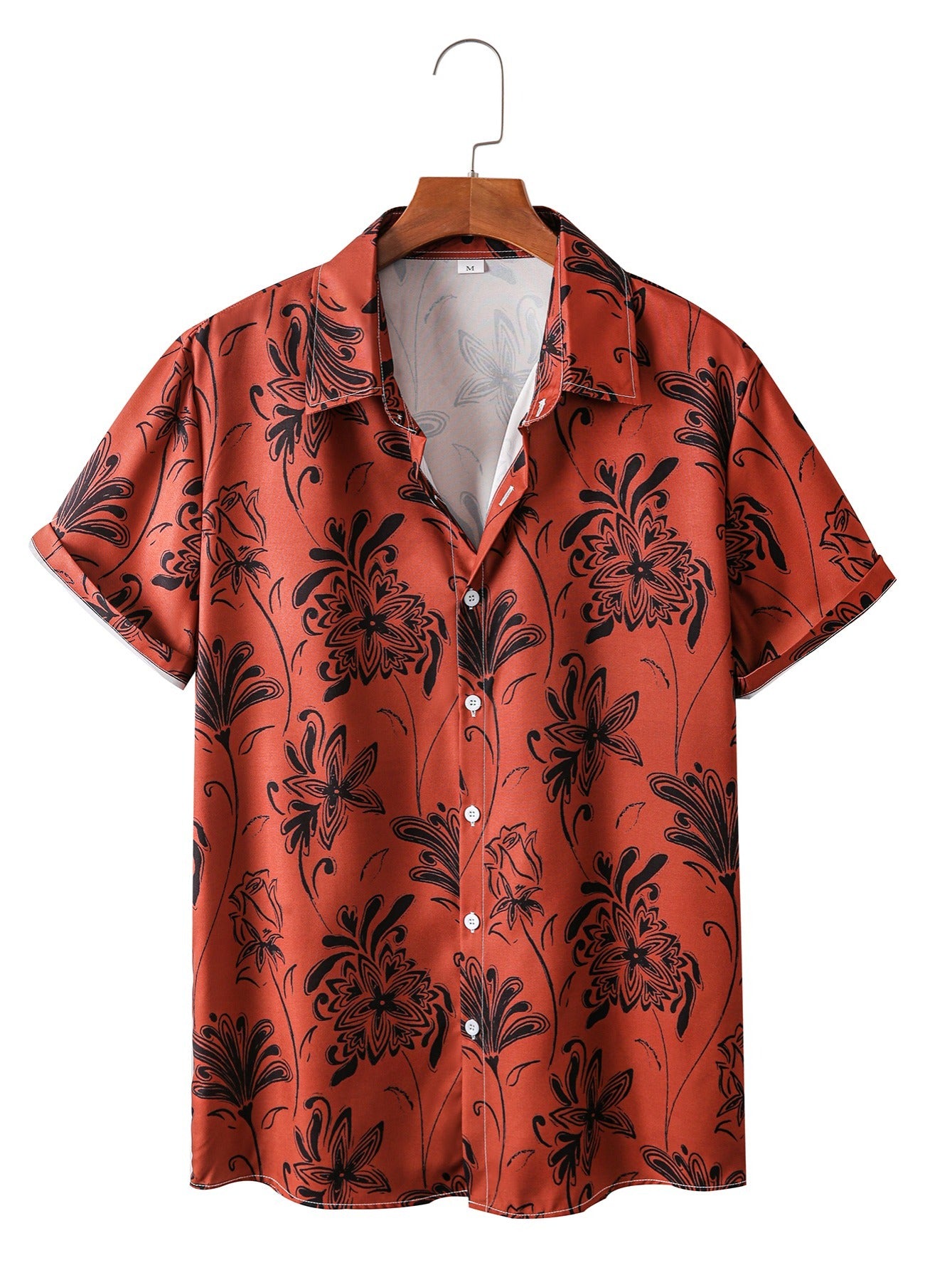 Men's Botanical Print Casual Resort Shirt