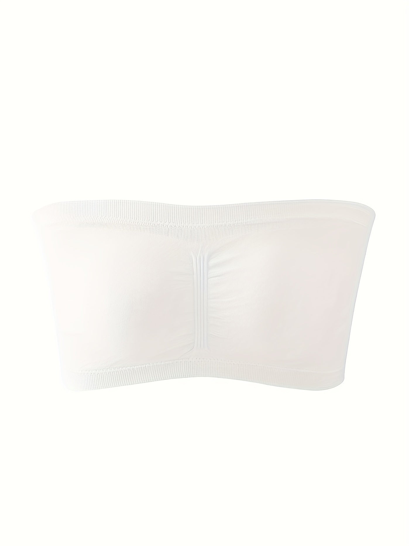 Plus Size Tube Bra Women's Solid Wireless Padded Bandeau Bra