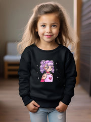Toddler Cartoon Girl Print Long Sleeve Sweatshirt