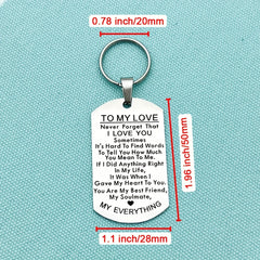 Love Keychain Gift For Husband Wife Anniversary Valentines Birthday