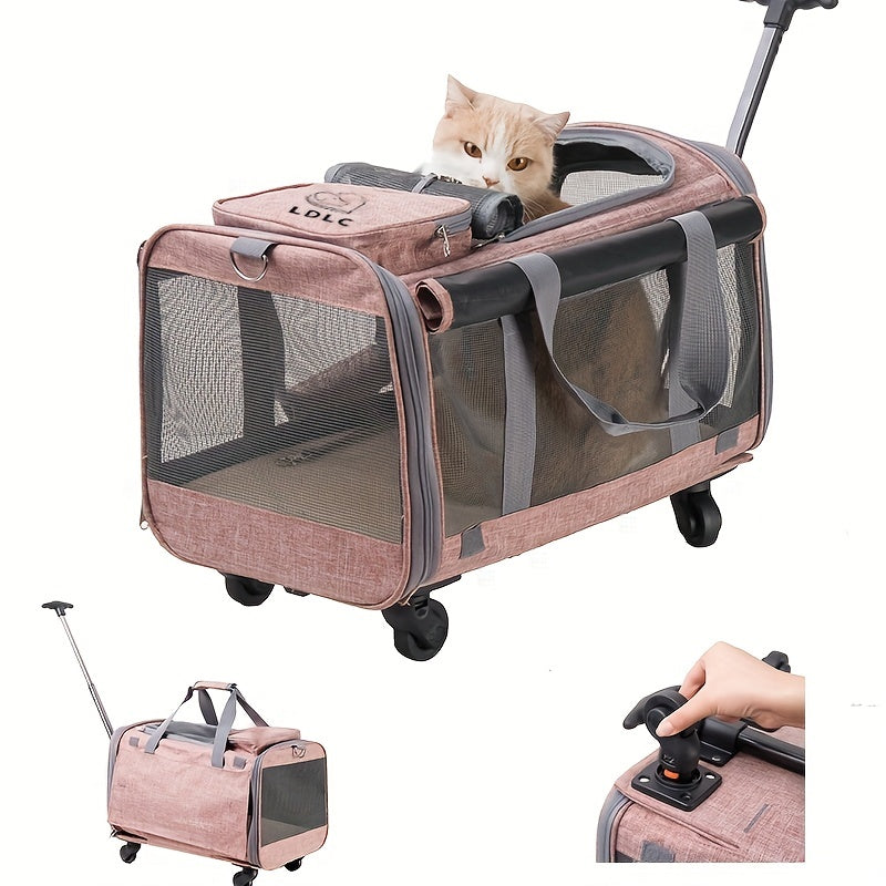 Airline Approved Cat Carrier Wheeled Pet Carrier For Dogs And Cats