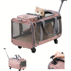 Airline Approved Cat Carrier Wheeled Pet Carrier For Dogs And Cats