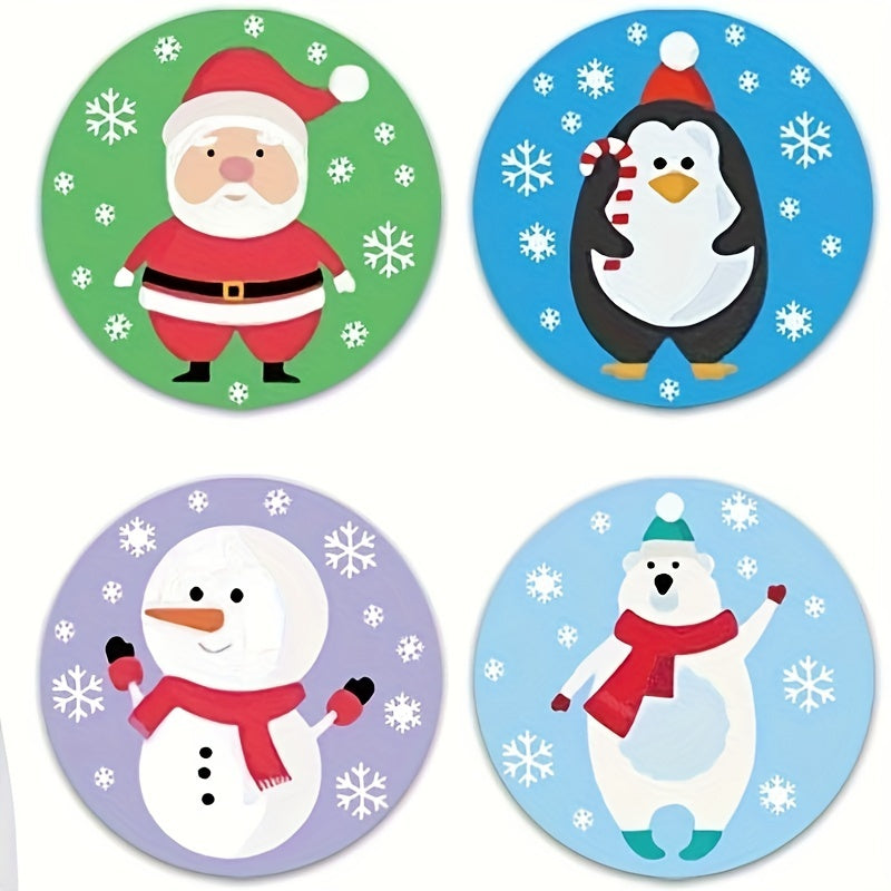 500pcs Christmas Snowman Reward Stickers Self-adhesive Toys Label