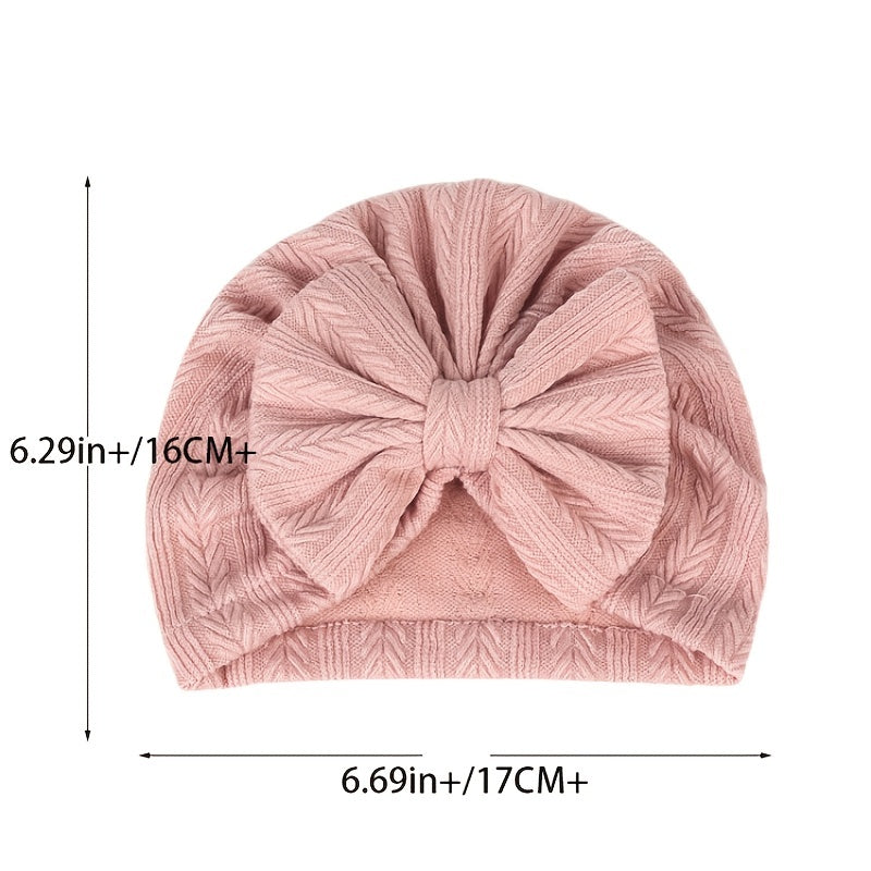 Newborn Toddler Head Wrap Hat Solid Bow Cap Turban Headband For Baby Girls