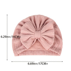 Newborn Toddler Head Wrap Hat Solid Bow Cap Turban Headband For Baby Girls