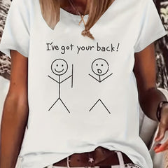 Letter Print T shirt Graphic Tee Women's Tee Crew Neck T shirt