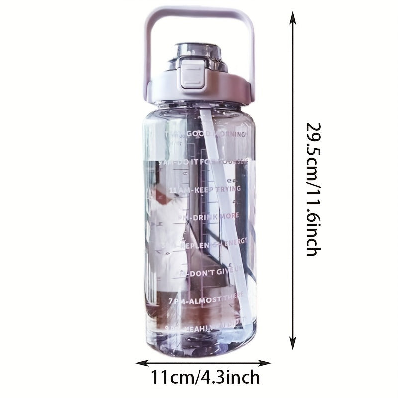 2000ml Portable Water Bottle Strap Transparent Scale Fitness Outdoor