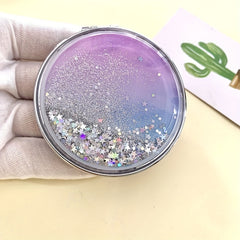 Quicksand Small Mirror Cartoon Double sided Portable Carry on Makeup Mirror