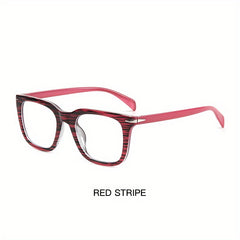 Square Anti Light Glasses Clear Lens for Women Men Teens
