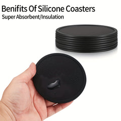 8pcs Silicone Coasters For Drinks Non Slip Mats Home And Bar Coasters