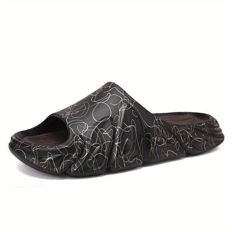 Men's Non Slip Platform Slides Comfortable Pillowy Slides