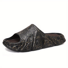 Men's Non Slip Platform Slides Comfortable Pillowy Slides