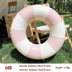 Vintage Striped Pattern Swimming Ring PVC Material Floating Ring