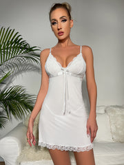 Lace Trim Nightdress Soft Sleepwear Dress