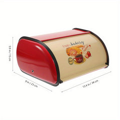 Metal Drum Bread Box French Vintage Style Kitchen Storage Supplies