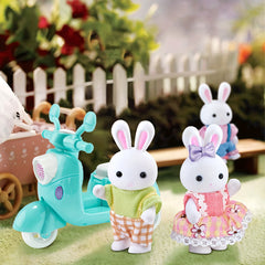4pc Bunny Family Doll Set Whimsical Playtime Random Clothing Styles for Kids 3+