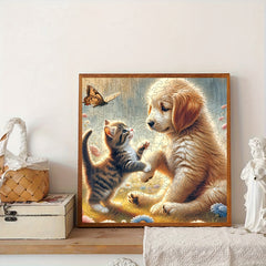 Adorable Kitten and Puppy Wooden Jigsaw Puzzle