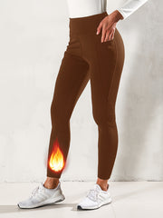 Yoga Fleece Lined Leggings Pocket Workout Tight Pants Women's Activewear