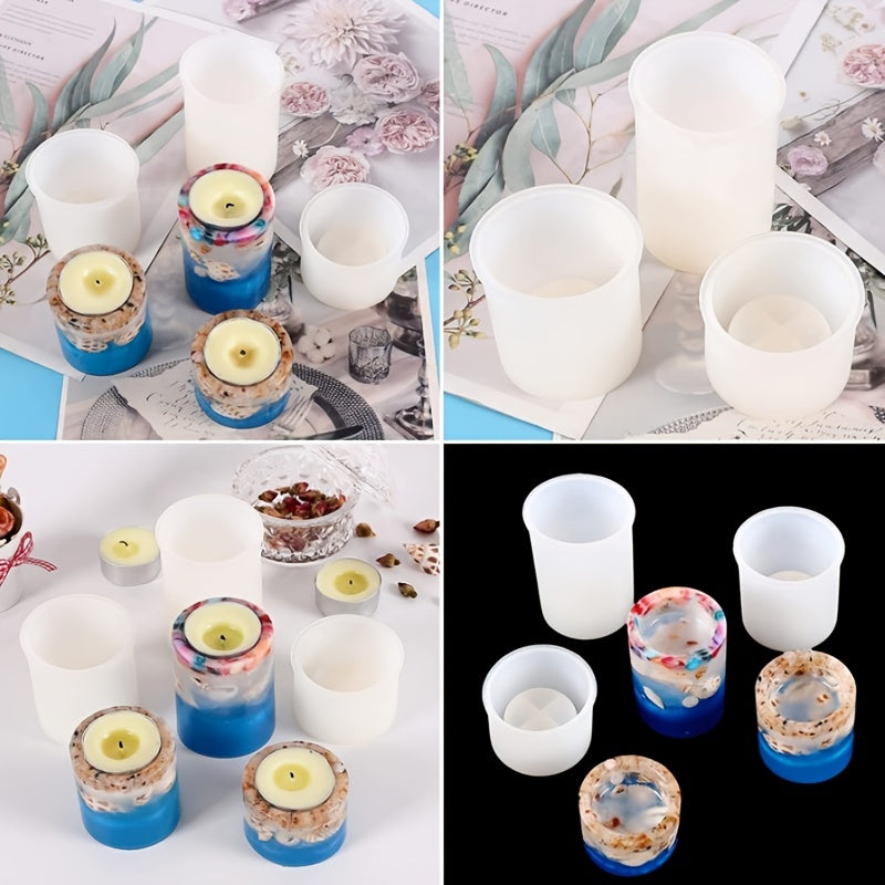 Resin Candle Holder Molds Set - DIY Epoxy Casting Silicone