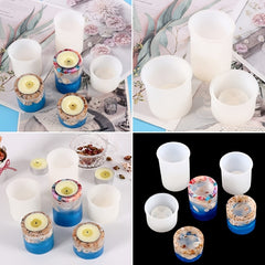 Resin Candle Holder Molds Set - DIY Epoxy Casting Silicone