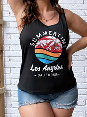 Coconut Tree Print Tank Top