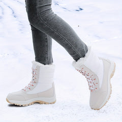 Faux Fur Lined Thermal Snow Boots Waterproof Hiking Shoes
