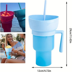 Multifunctional Double Layer Water Cup With Popcorn Tray 1000ml