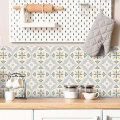 Bohemian Flower Tile Stickers - Set of 12