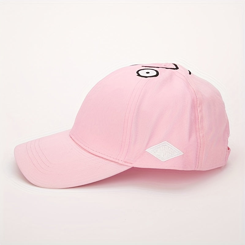 Cartoon Embroidery Pink Baseball Cap Funny Dad Hats for Women