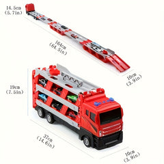 Truck Toys 64 Inch Ejection Race Track with 4 Alloy Cars