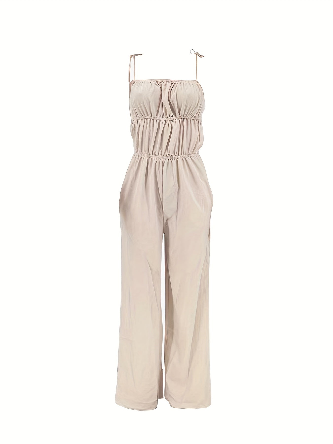 Ruched Wide Leg Cami Jumpsuit Sleeveless Casual Jumpsuit