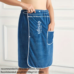 Men's Wearable Bath Towel With Pocket Coral Fleece Soft & Comfortable