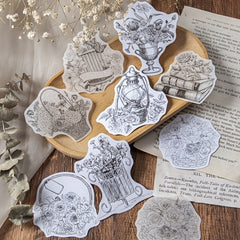 20pcs Writable Plant Shape Stickers Set for Scrapbooking Journal Diary Planner