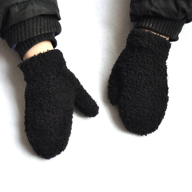 Cozy Thermal Plush Baby Mittens Winter Windproof Gloves